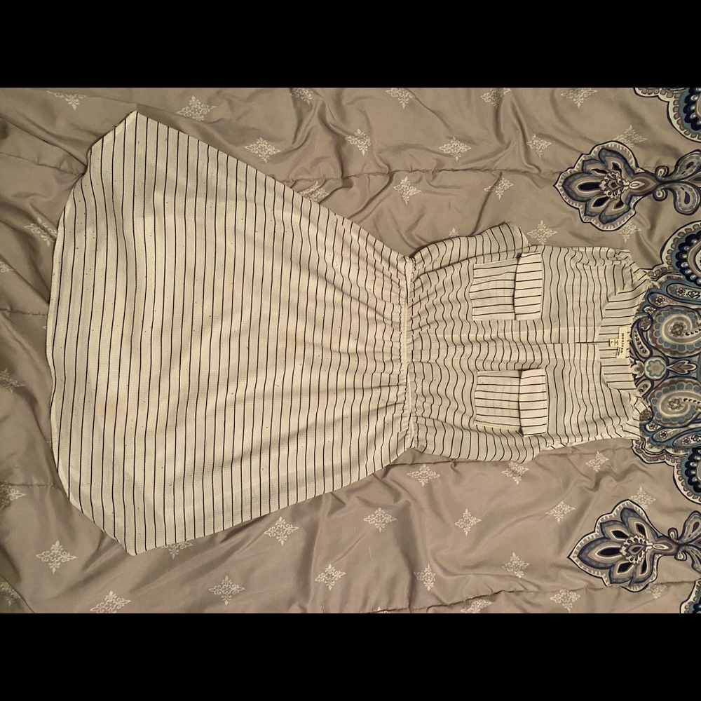 Cute white with black stripes mini dress. Size large